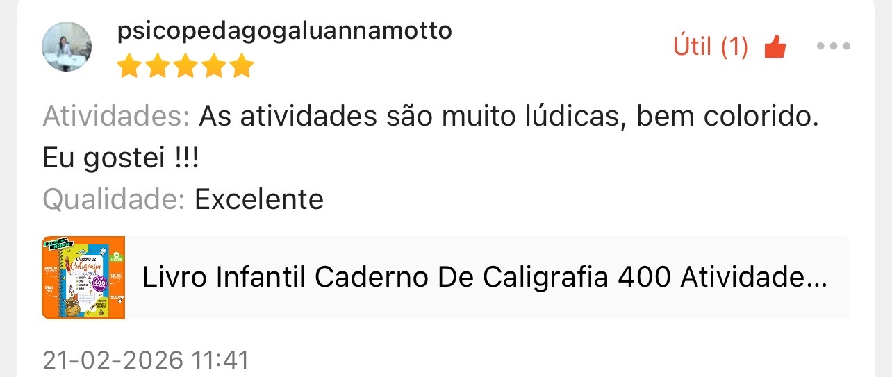 Avaliação real 5 estrelas