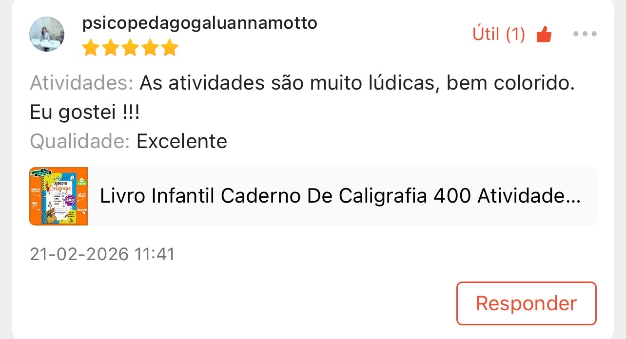 Avaliação real 5 estrelas